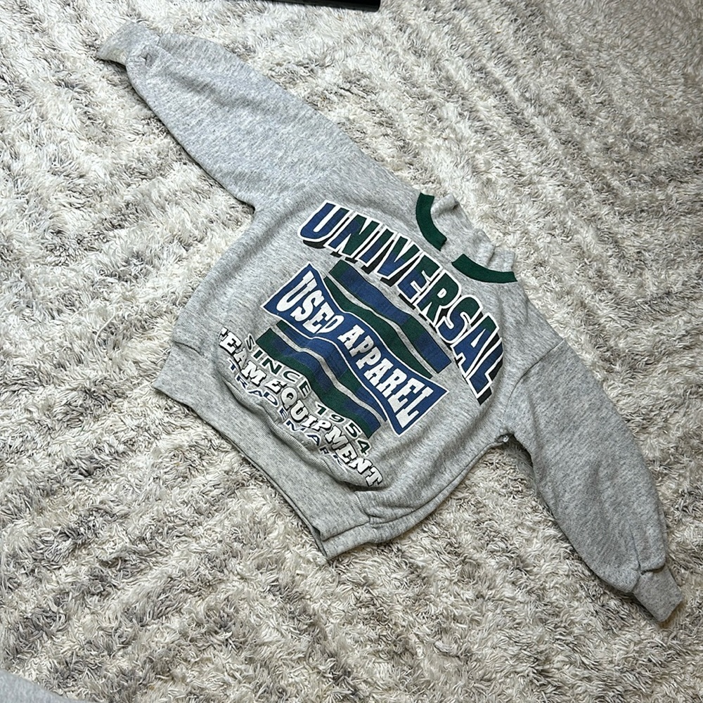3T Vintage rough boys, equipment, trademark sweatshirt, gray blue green